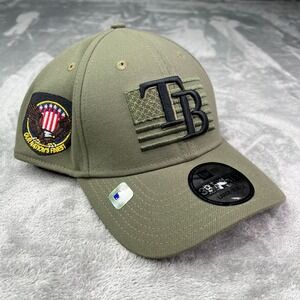 New Era Tampa Bay Rays Olive Green Camo Armed Forces Eagle Patch 39Thirty L / XL